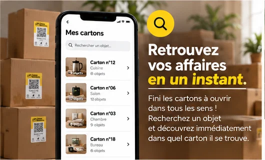 Retrouver un objet dans ses cartons grâce au QR code